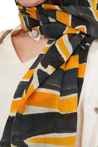 Stripes Silk Wool Blended Stole