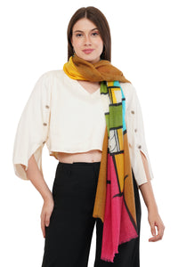 Silk Wool Blended Stole - Colored