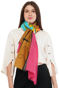 Silk Wool Blended Stole - Colored