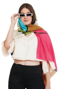 Silk Wool Blended Stole - Colored